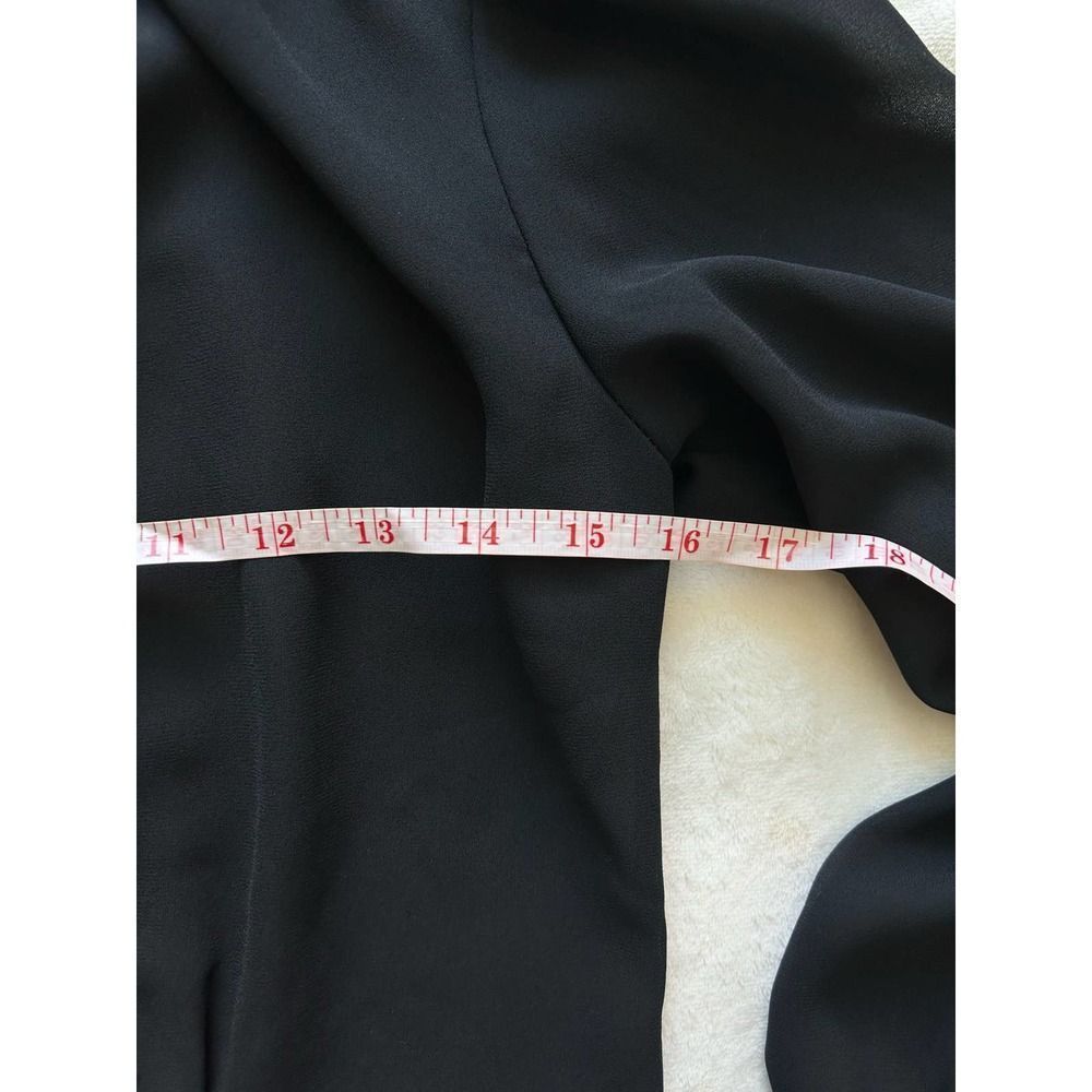 Vintage Black Ruffle High Neck Sheer Blouse Size S EUC - Picture 6 of 11